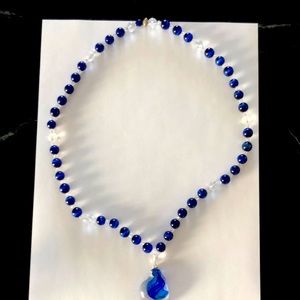 Glass bead necklace by solar flare glasswork